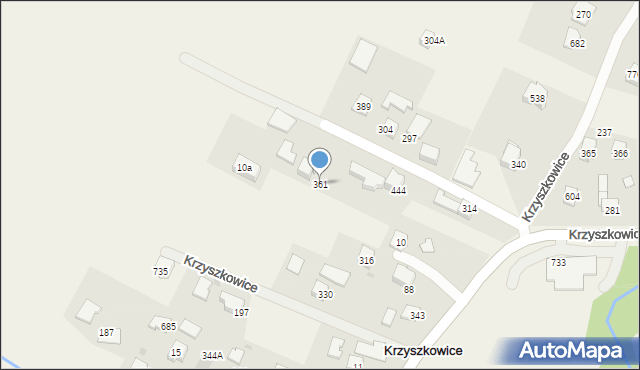 Krzyszkowice, Krzyszkowice, 361, mapa Krzyszkowice