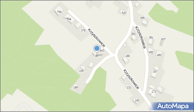 Krzyszkowice, Krzyszkowice, 367, mapa Krzyszkowice