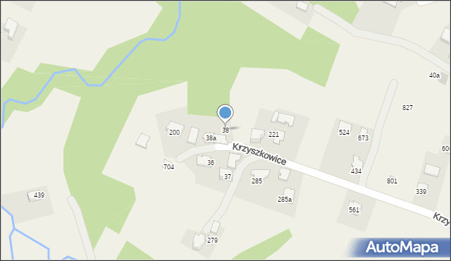 Krzyszkowice, Krzyszkowice, 38, mapa Krzyszkowice