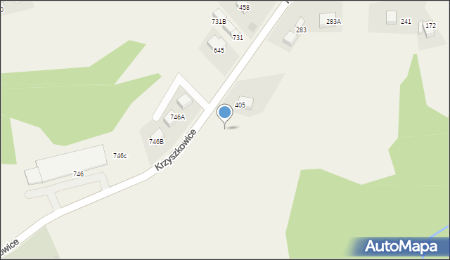 Krzyszkowice, Krzyszkowice, 405a, mapa Krzyszkowice