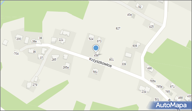 Krzyszkowice, Krzyszkowice, 434, mapa Krzyszkowice