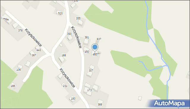 Krzyszkowice, Krzyszkowice, 460, mapa Krzyszkowice