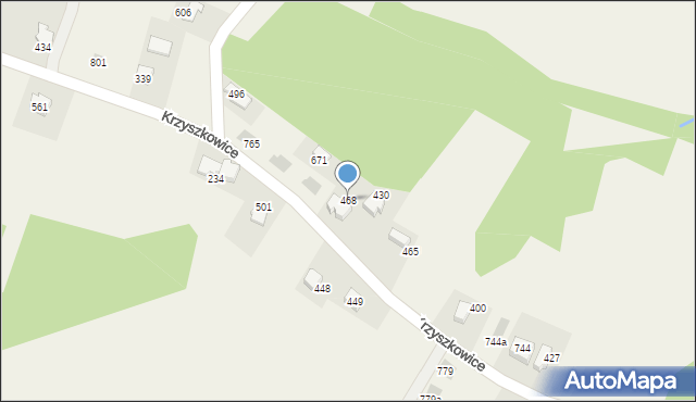 Krzyszkowice, Krzyszkowice, 468, mapa Krzyszkowice