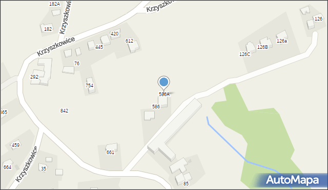 Krzyszkowice, Krzyszkowice, 586A, mapa Krzyszkowice