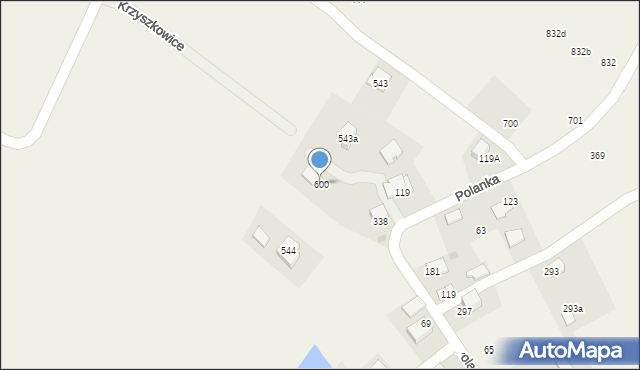 Krzyszkowice, Krzyszkowice, 600, mapa Krzyszkowice