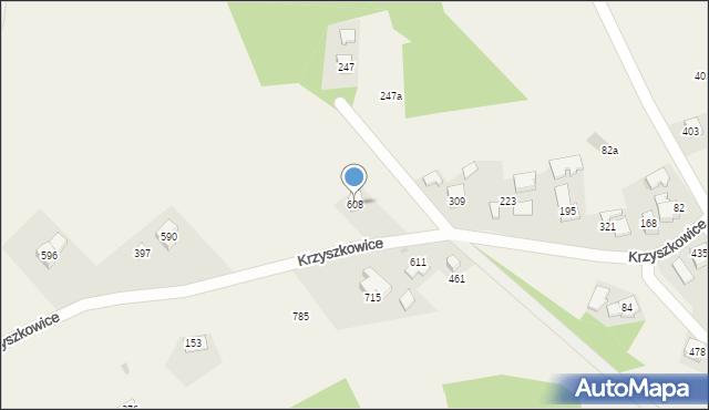 Krzyszkowice, Krzyszkowice, 608, mapa Krzyszkowice