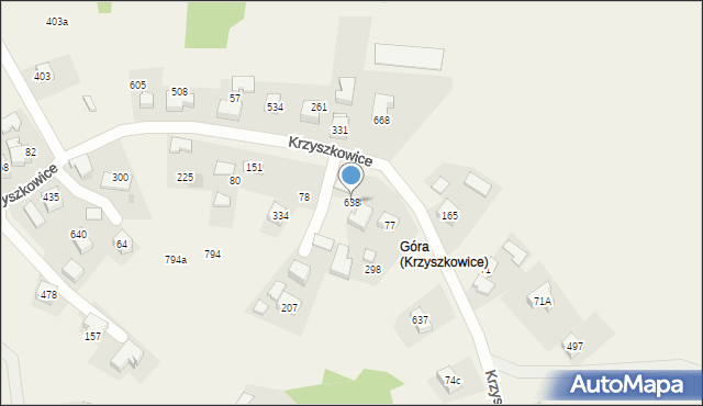 Krzyszkowice, Krzyszkowice, 638, mapa Krzyszkowice