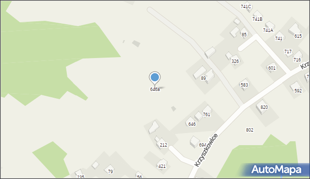 Krzyszkowice, Krzyszkowice, 646a, mapa Krzyszkowice