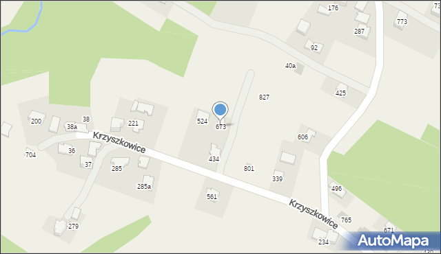 Krzyszkowice, Krzyszkowice, 673, mapa Krzyszkowice