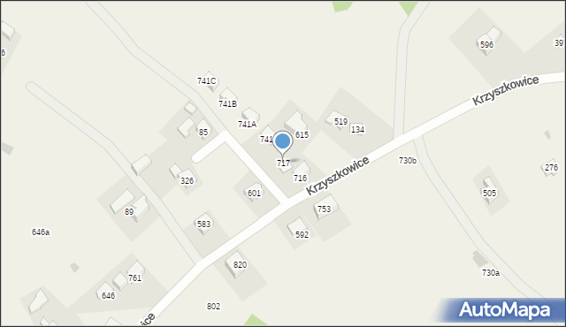Krzyszkowice, Krzyszkowice, 717, mapa Krzyszkowice