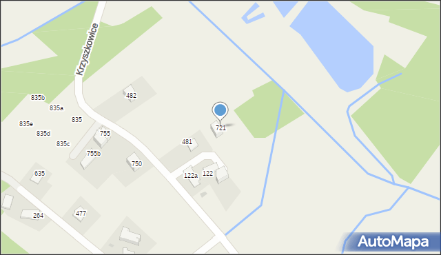 Krzyszkowice, Krzyszkowice, 721, mapa Krzyszkowice