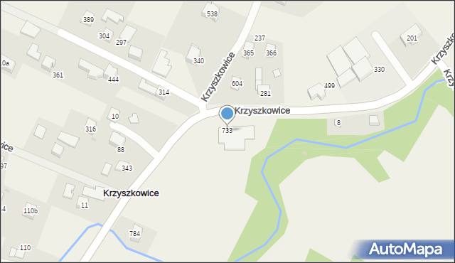 Krzyszkowice, Krzyszkowice, 733, mapa Krzyszkowice