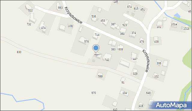 Krzyszkowice, Krzyszkowice, 757, mapa Krzyszkowice