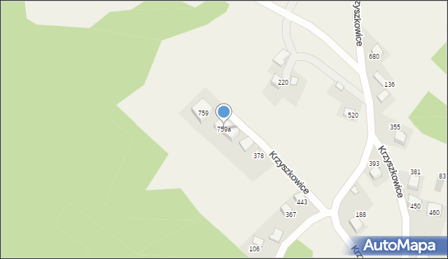 Krzyszkowice, Krzyszkowice, 759a, mapa Krzyszkowice