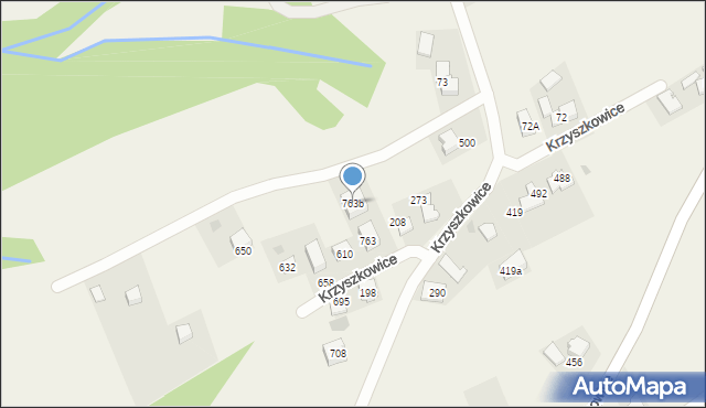 Krzyszkowice, Krzyszkowice, 763b, mapa Krzyszkowice