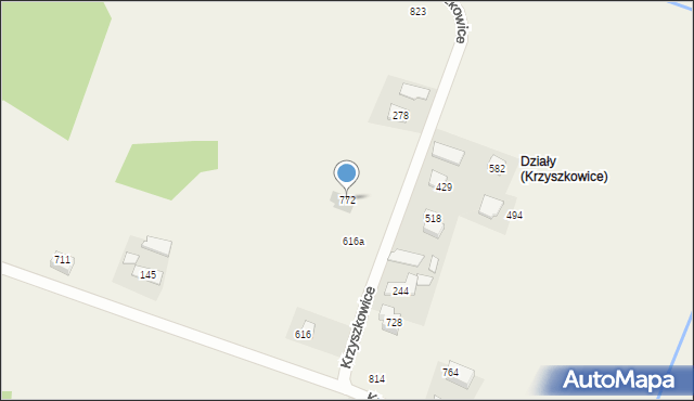Krzyszkowice, Krzyszkowice, 772, mapa Krzyszkowice