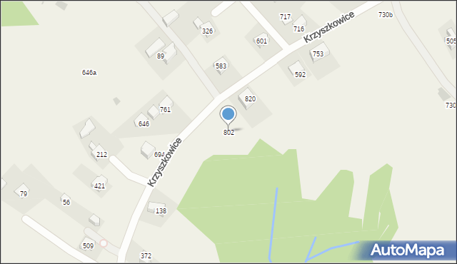 Krzyszkowice, Krzyszkowice, 802, mapa Krzyszkowice