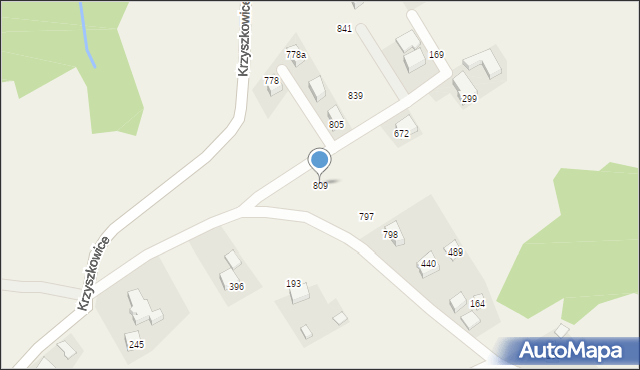 Krzyszkowice, Krzyszkowice, 809, mapa Krzyszkowice