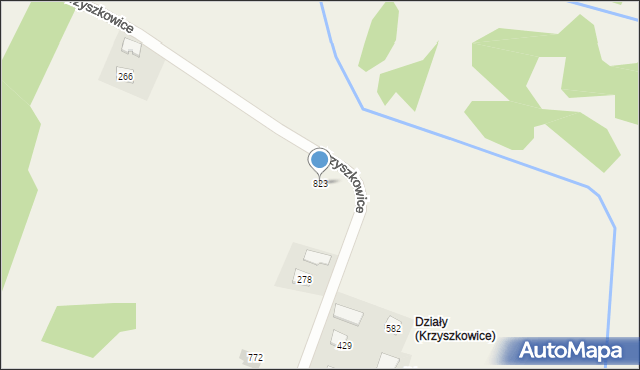 Krzyszkowice, Krzyszkowice, 823, mapa Krzyszkowice