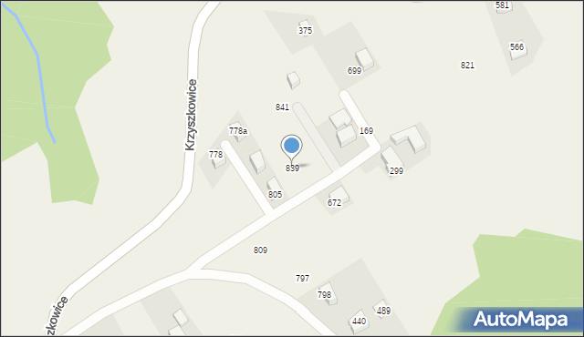 Krzyszkowice, Krzyszkowice, 839, mapa Krzyszkowice