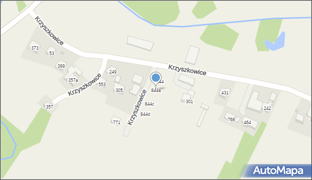 Krzyszkowice, Krzyszkowice, 844a, mapa Krzyszkowice