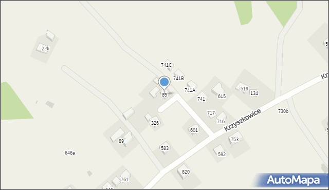 Krzyszkowice, Krzyszkowice, 85, mapa Krzyszkowice