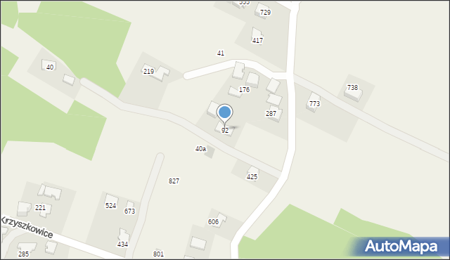 Krzyszkowice, Krzyszkowice, 92, mapa Krzyszkowice