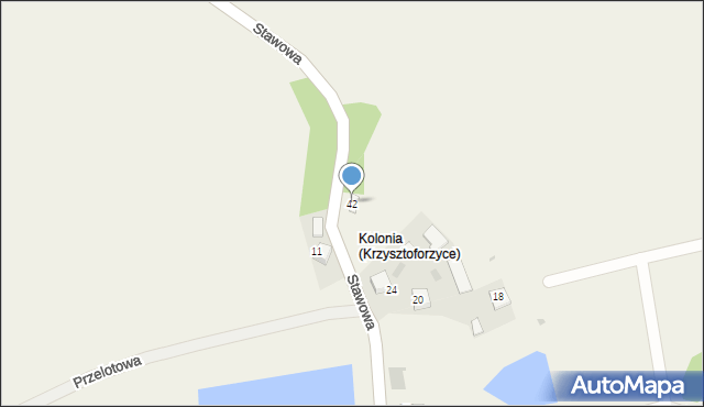 Krzysztoforzyce, Krzysztoforzyce, 42, mapa Krzysztoforzyce