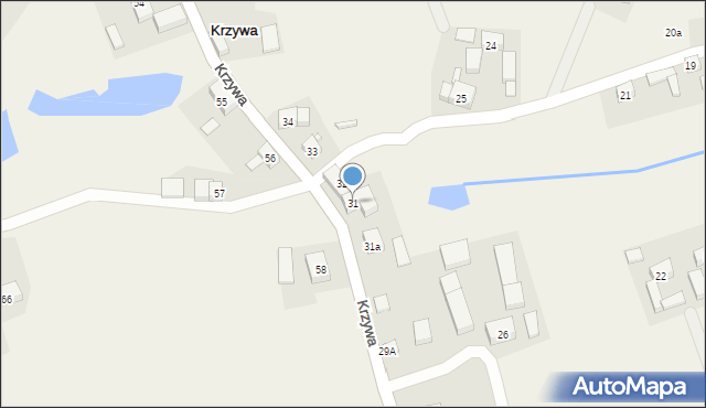 Krzywa, Krzywa, 31, mapa Krzywa