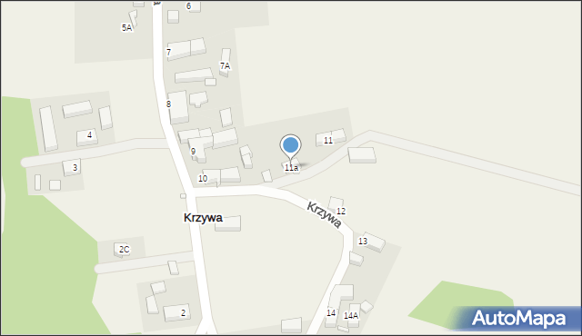 Krzywa, Krzywa, 11a, mapa Krzywa