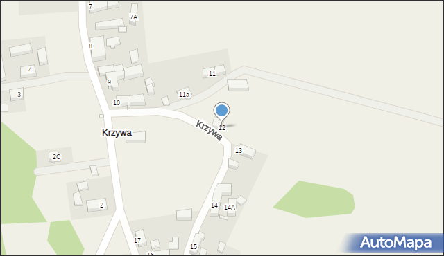 Krzywa, Krzywa, 12, mapa Krzywa