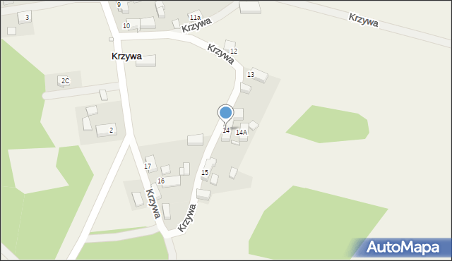 Krzywa, Krzywa, 14, mapa Krzywa