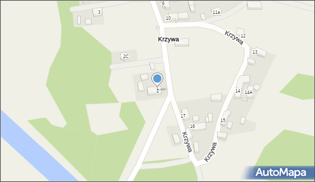 Krzywa, Krzywa, 2, mapa Krzywa