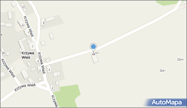 Krzywa Wieś, Krzywa Wieś, 4a, mapa Krzywa Wieś