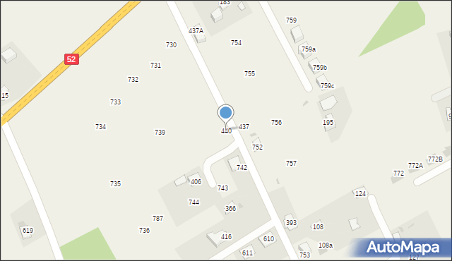 Krzywaczka, Krzywaczka, 440, mapa Krzywaczka