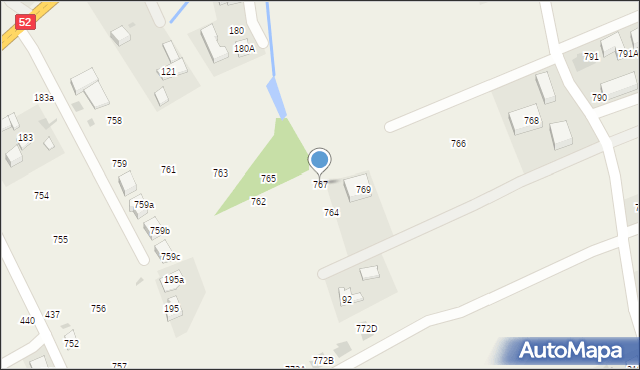 Krzywaczka, Krzywaczka, 767, mapa Krzywaczka