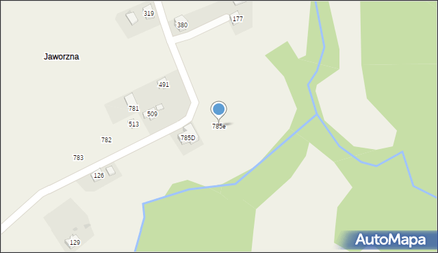 Krzywaczka, Krzywaczka, 785e, mapa Krzywaczka