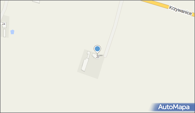 Krzywanice, Krzywanice, 20, mapa Krzywanice