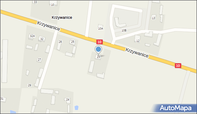 Krzywanice, Krzywanice, 23, mapa Krzywanice