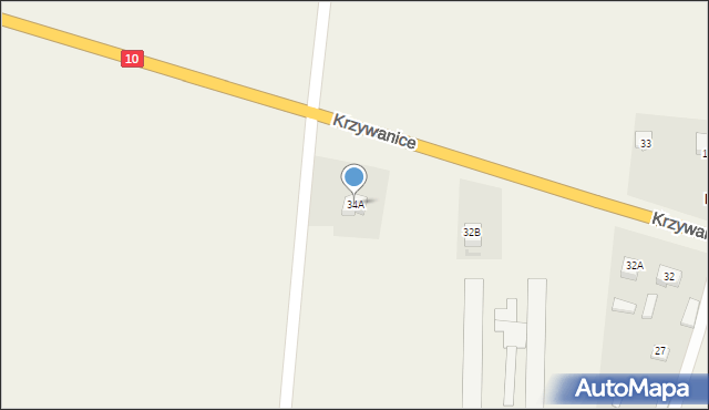 Krzywanice, Krzywanice, 34A, mapa Krzywanice