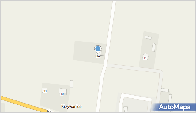 Krzywanice, Krzywanice, 9A, mapa Krzywanice