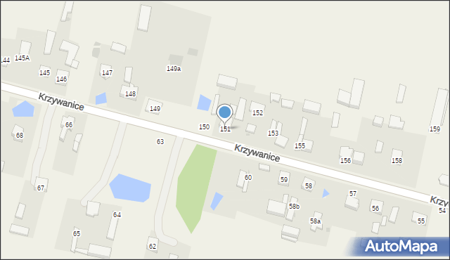 Krzywanice, Krzywanice, 151, mapa Krzywanice