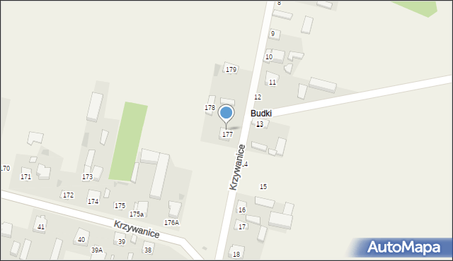 Krzywanice, Krzywanice, 177a, mapa Krzywanice