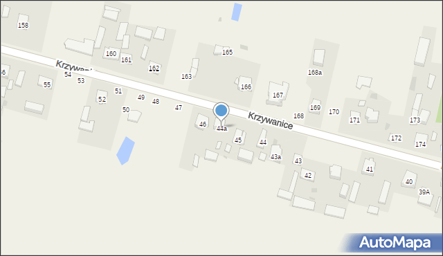 Krzywanice, Krzywanice, 44a, mapa Krzywanice