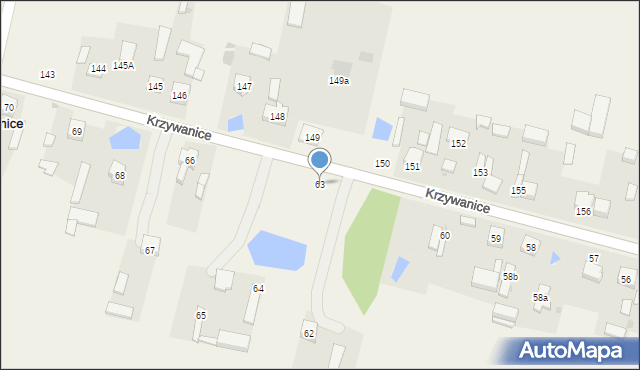 Krzywanice, Krzywanice, 63, mapa Krzywanice