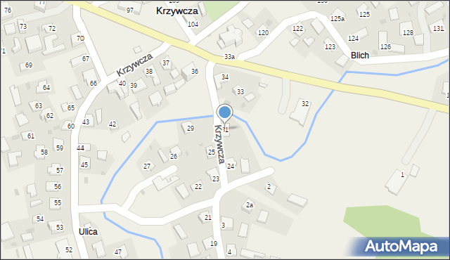 Krzywcza, Krzywcza, 31, mapa Krzywcza