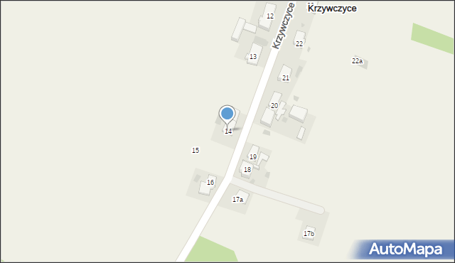 Krzywczyce, Krzywczyce, 14, mapa Krzywczyce