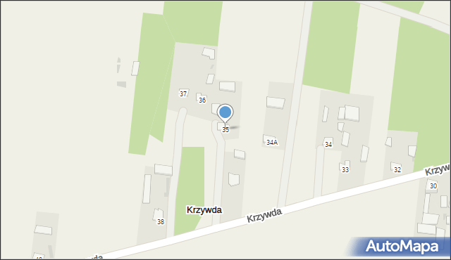 Krzywda, Krzywda, 35, mapa Krzywda