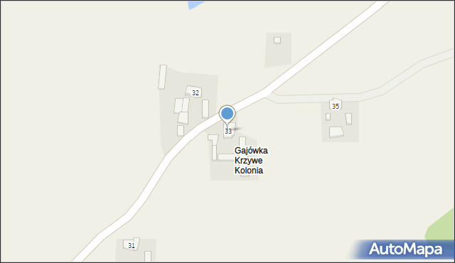 Krzywe, Krzywe, 33, mapa Krzywe