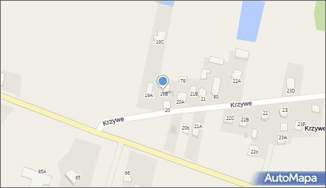 Krzywe, Krzywe, 19B, mapa Krzywe